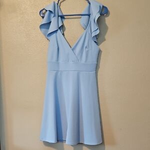 Altar'd State Blue Ruffled Mini Dress for Weddings